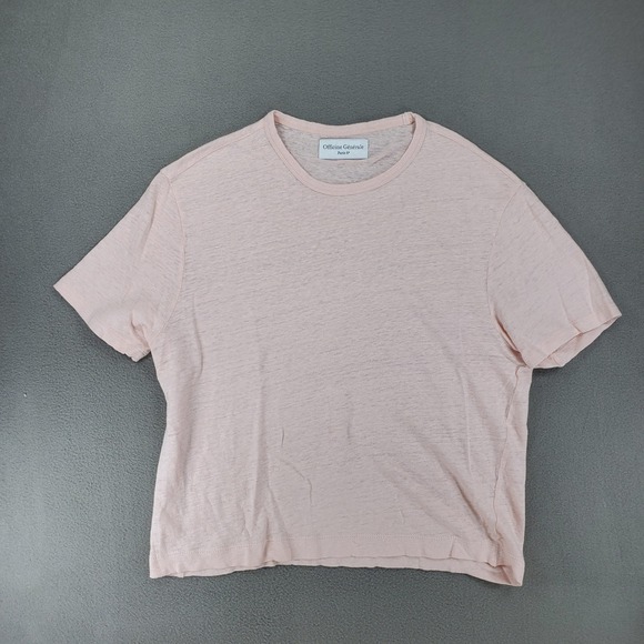 Officine Generale Tops - Officine Generale T-Shirt Women‎ L Pink S/Sleeve Slub Oversized Crew Neck Basic